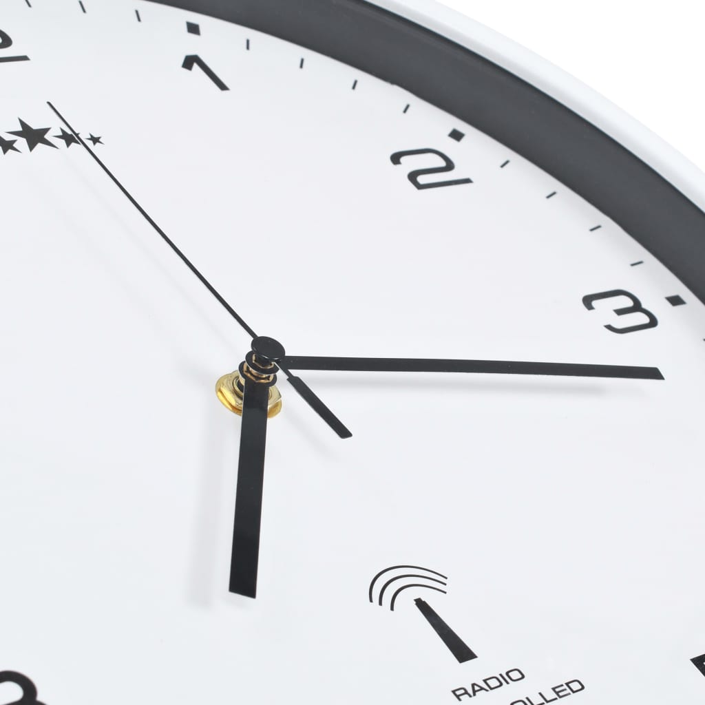 Orologio a Parete Radiocontrollato Movimento Quarzo 31cm Bianco - homemem39