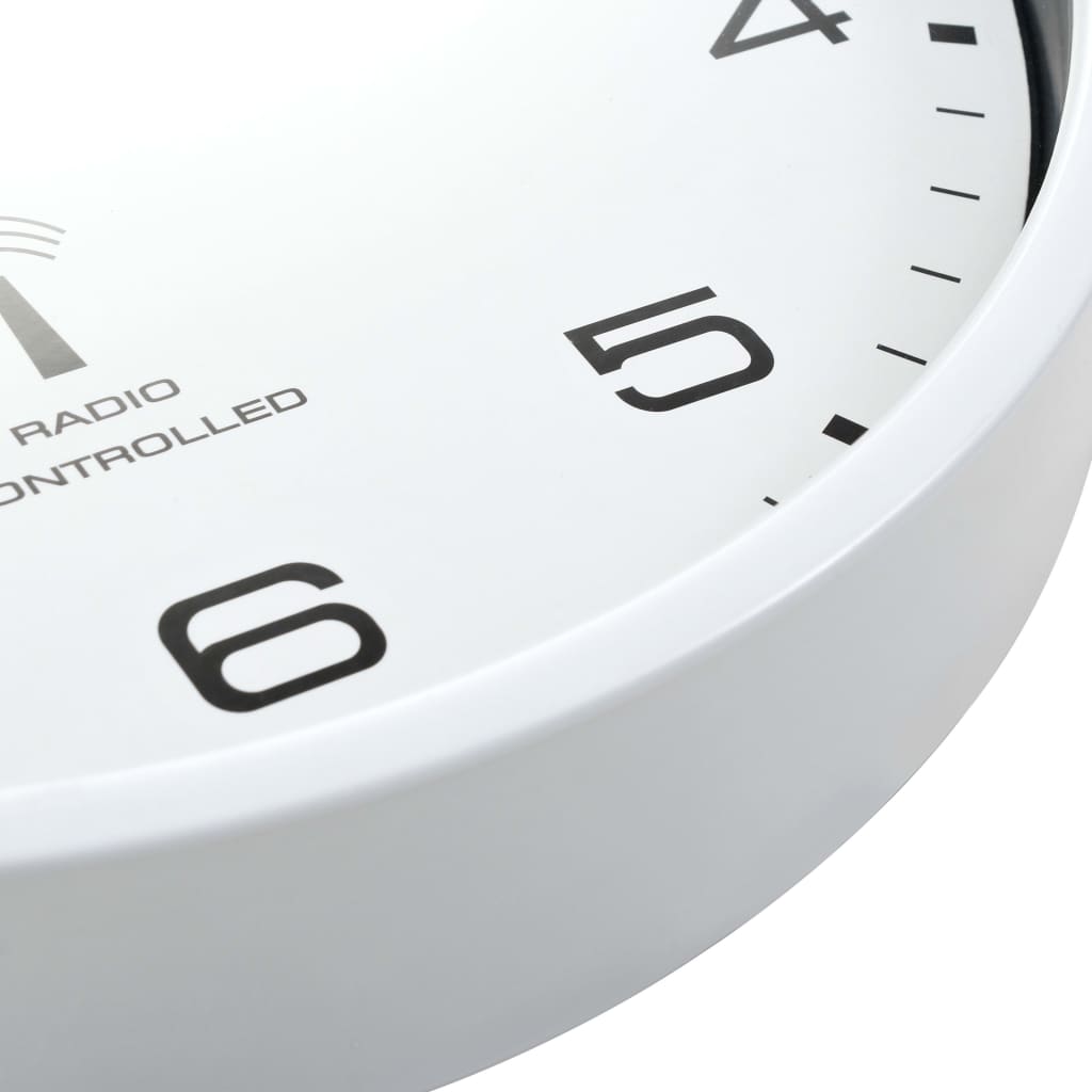 Orologio a Parete Radiocontrollato Movimento Quarzo 31cm Bianco - homemem39