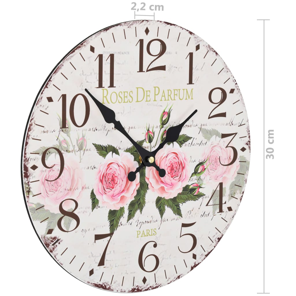 Orologio da Parete Vintage Fiore 30 cm | homemem39