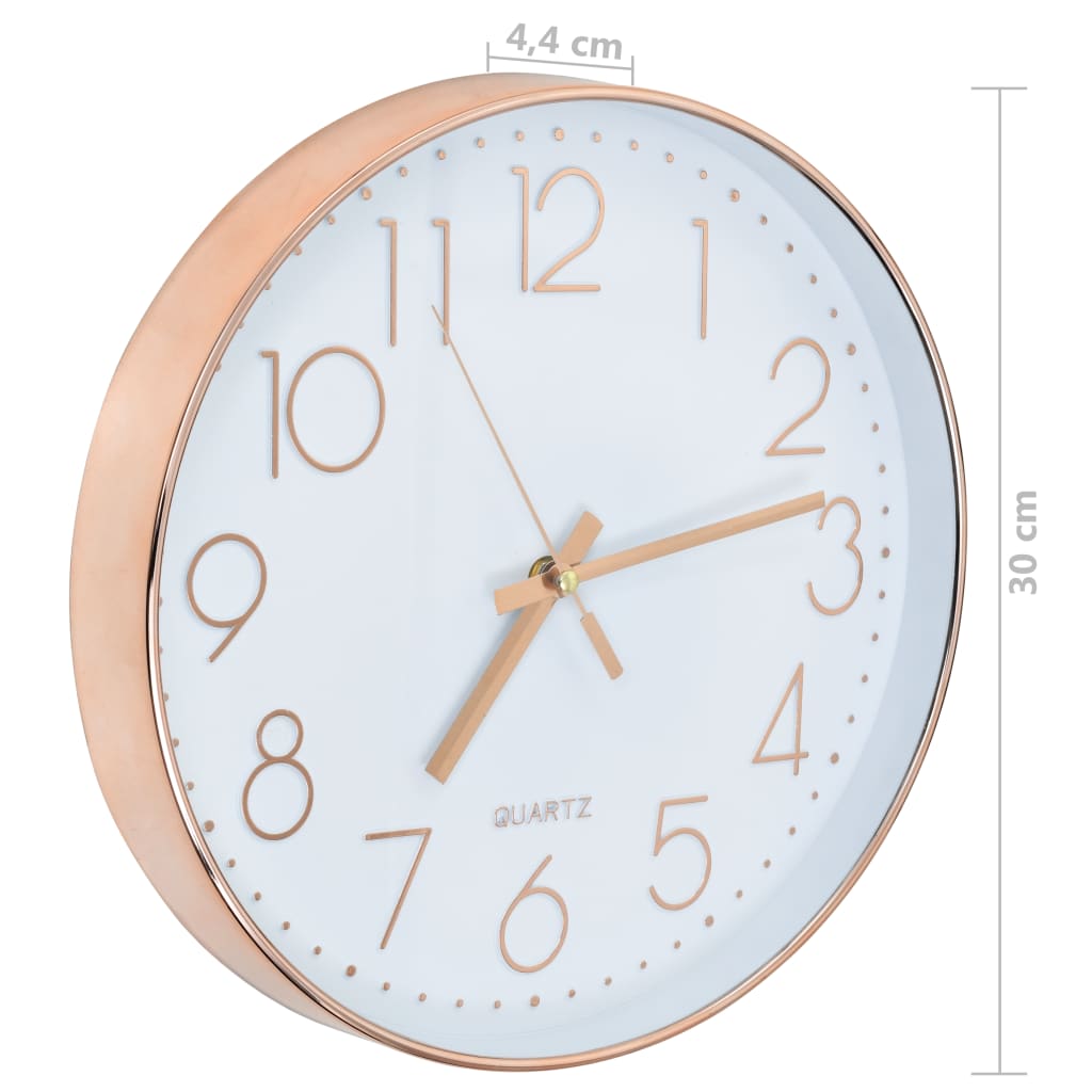 Orologio da Parete 30 cm Oro Rosa | homemem39