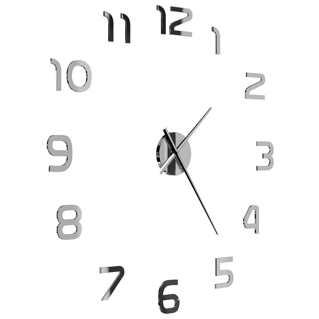 Orologio da Parete 3D in Stile Moderno 100cm XXL Argento - homemem39