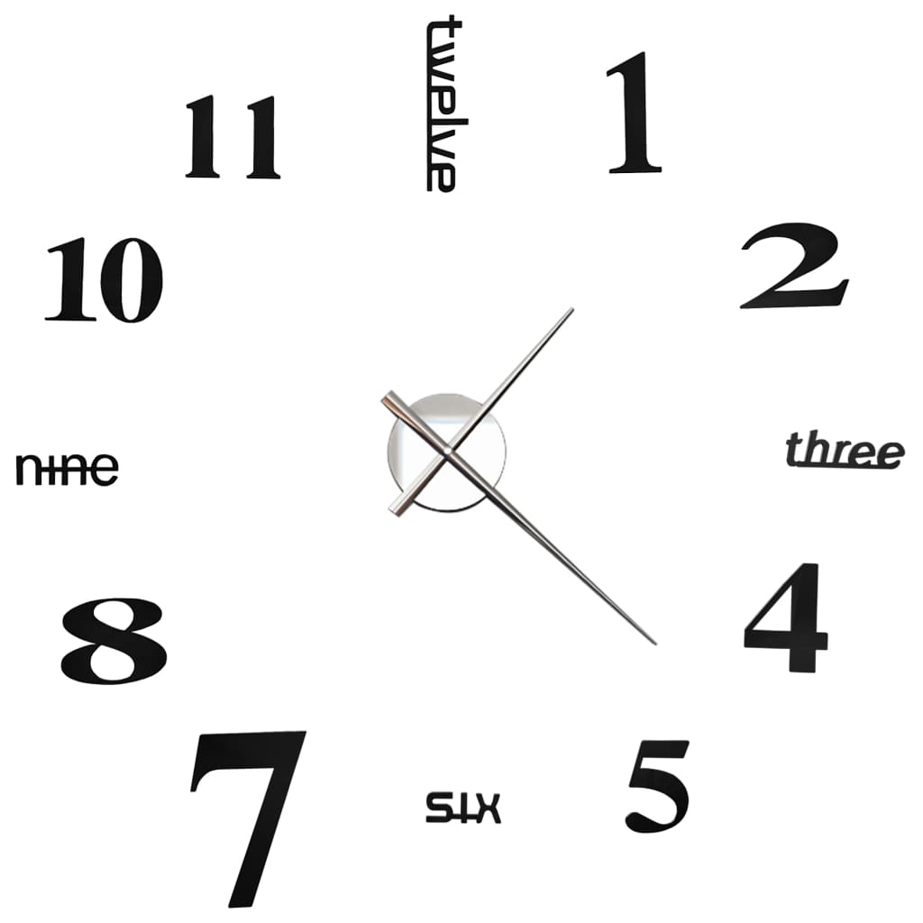 Orologio da Parete 3D in Stile Moderno 100cm XXL Nero | homemem39