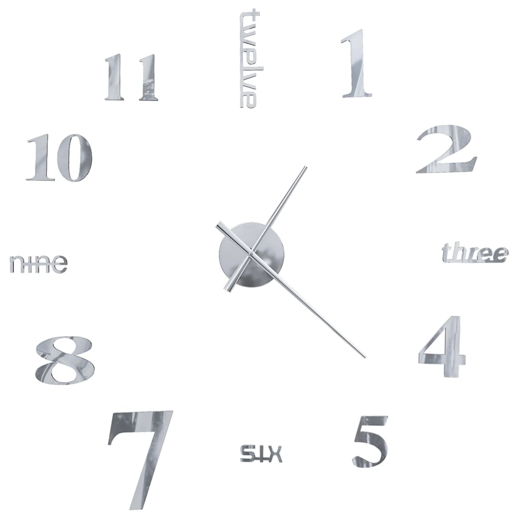 Orologio da Parete 3D in Stile Moderno 100cm XXL Argento - homemem39