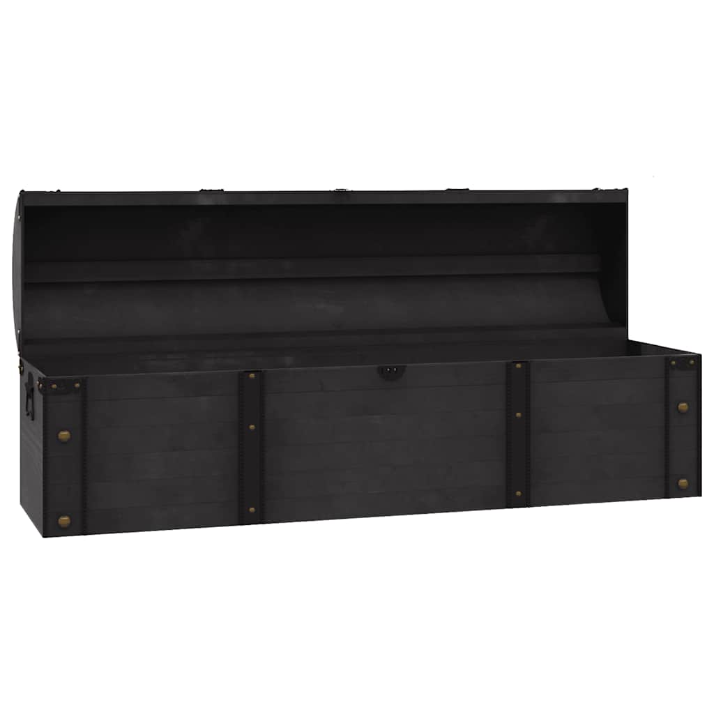 Baule in Legno Massello Stile Vintage 120x30x40 cm - homemem39