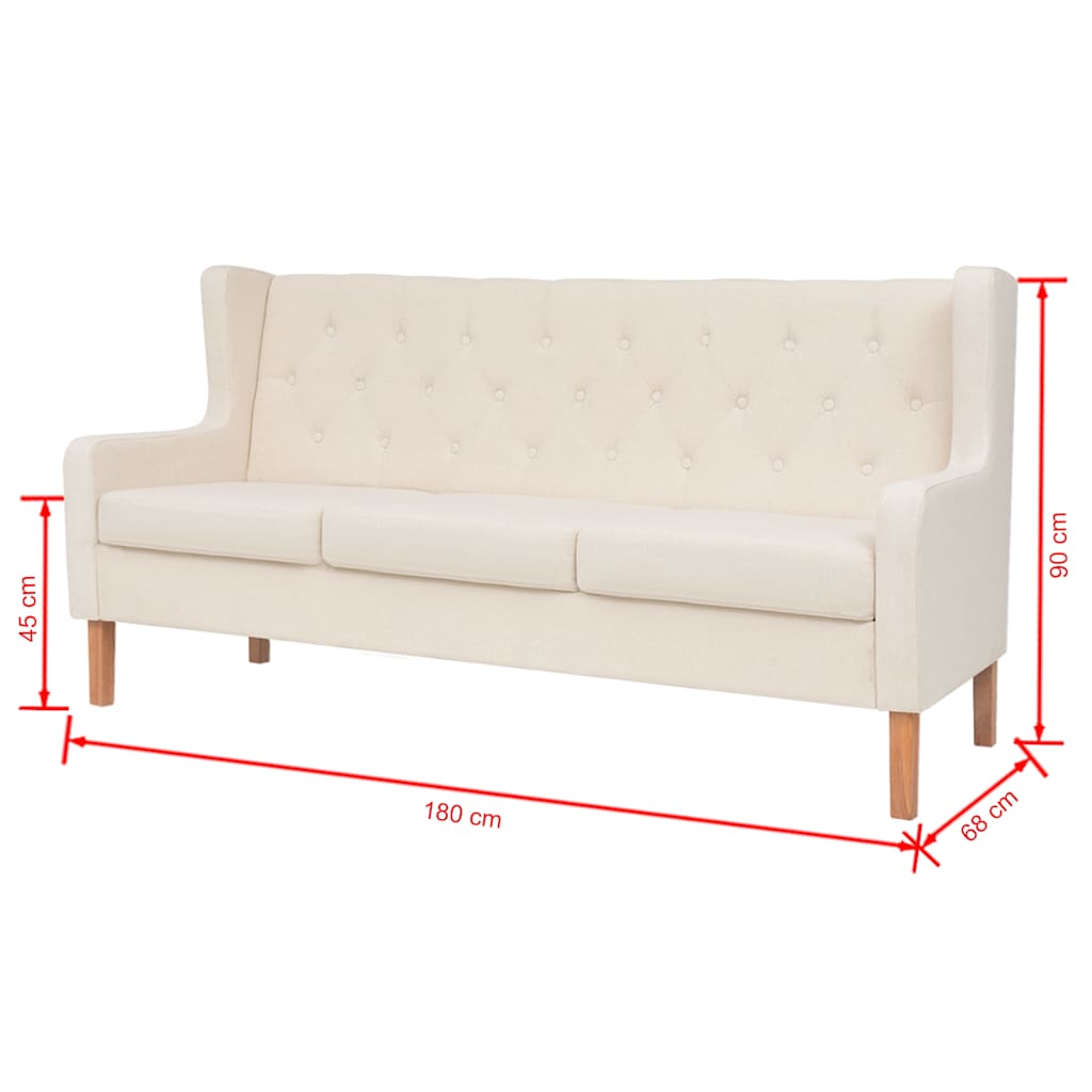 Set Divani 2 pz in Tessuto Bianco Crema | homemem39