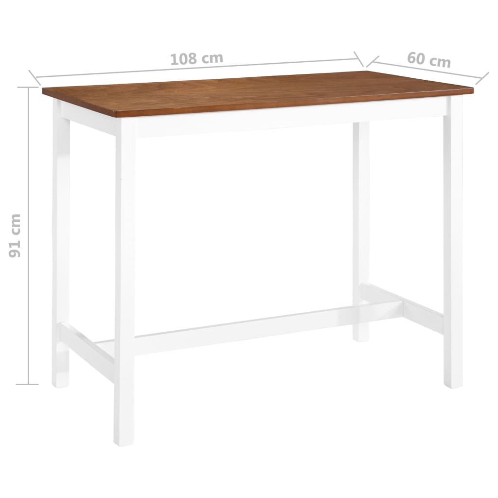 Tavolino da Bar in Legno Massello 108x60x91 cm | homemem39