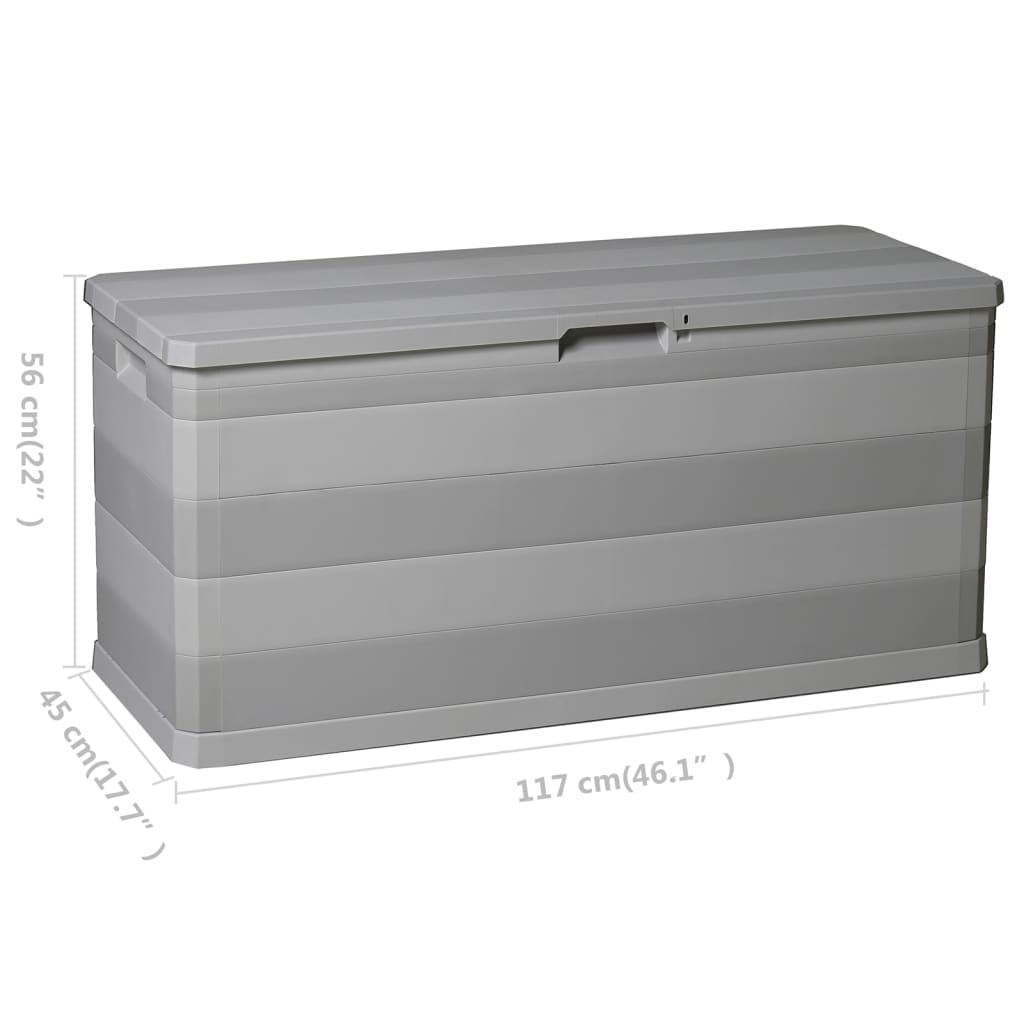 Baule da Giardino Grigio 117x45x56 cm | homemem39