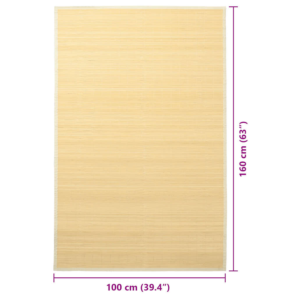 Tappeto in Bambù 100x160 cm Naturale - homemem39