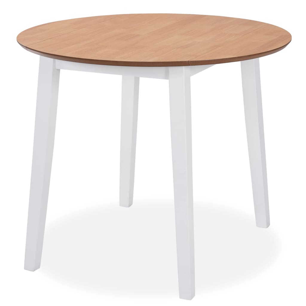 Set da Pranzo 5 pz in MDF e Legno di Hevea Bianco - homemem39