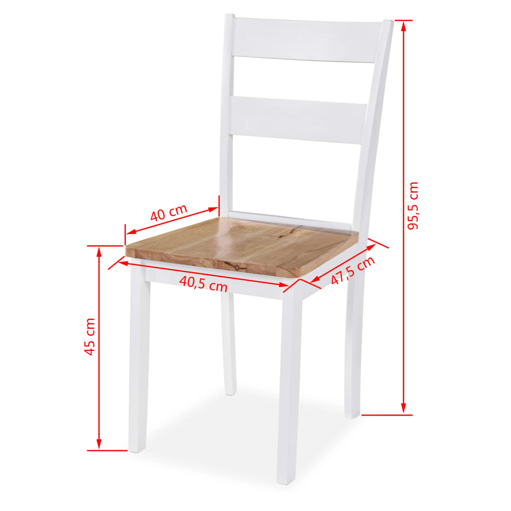 Set da Pranzo 5 pz in MDF e Legno di Hevea Bianco - homemem39