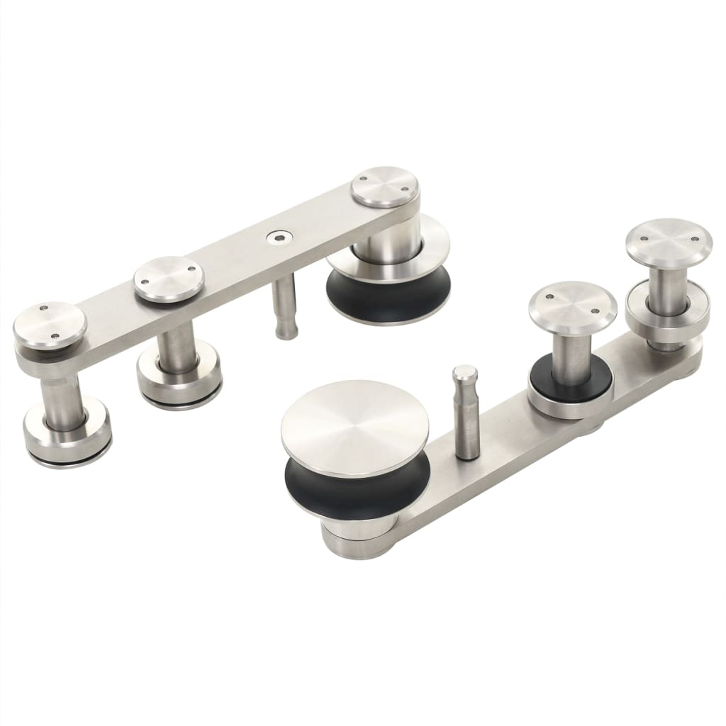 Kit Binari Porta Scorrevole 183cm Acciaio Inossidabile Argento - homemem39