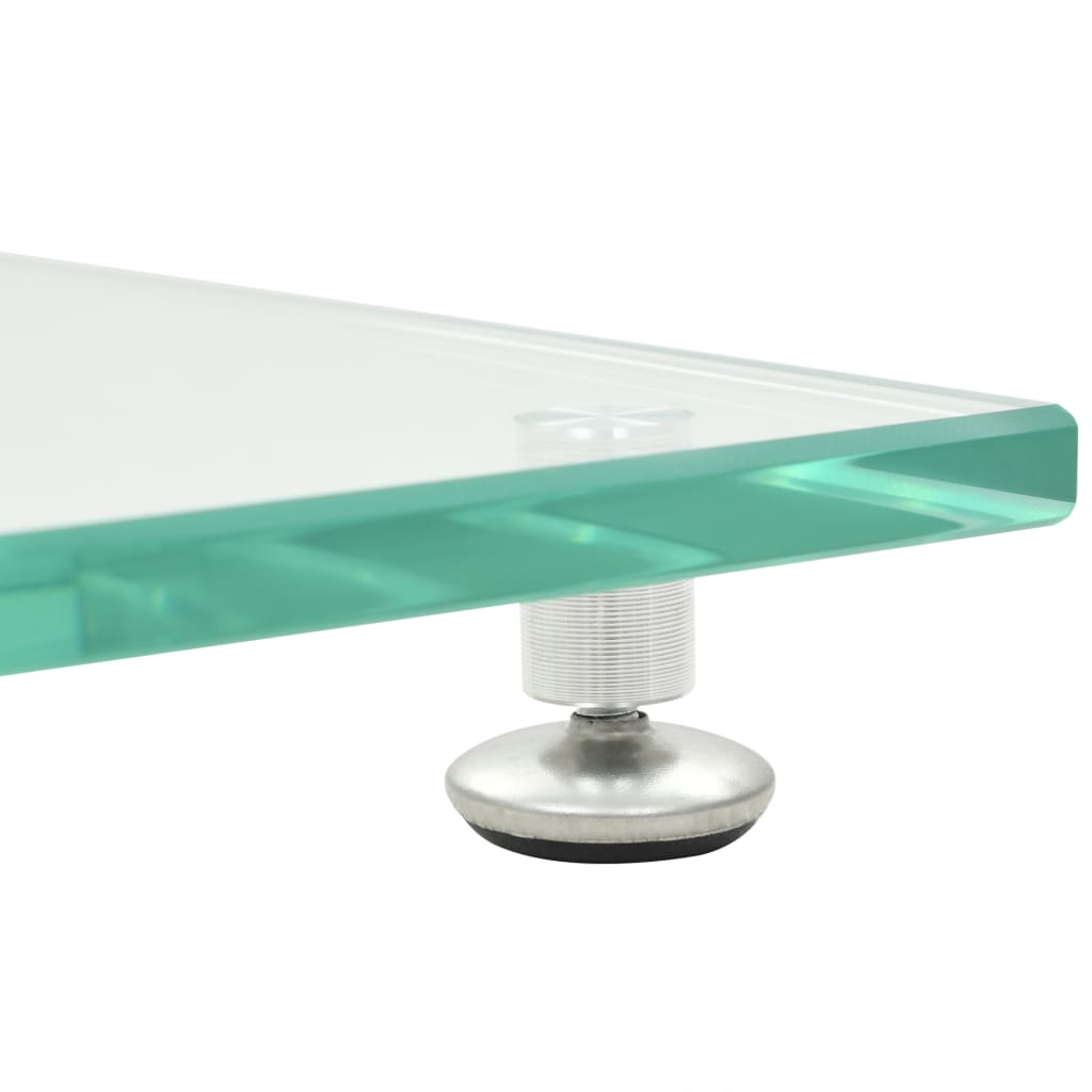 Supporti per Altoparlanti 2pz Vetro Temperato a Colonne Argento - homemem39
