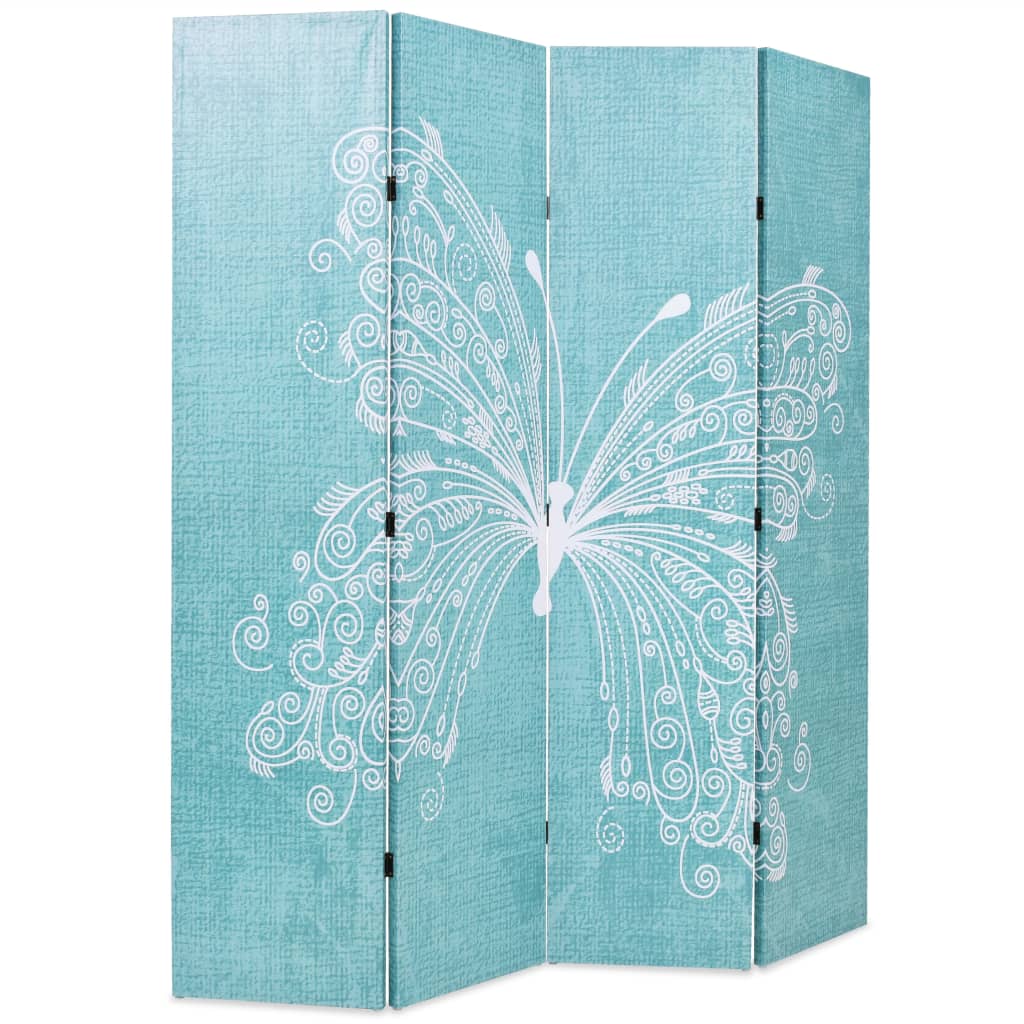 Paravento Pieghevole 160x170 cm Stampa Farfalla Blu - homemem39