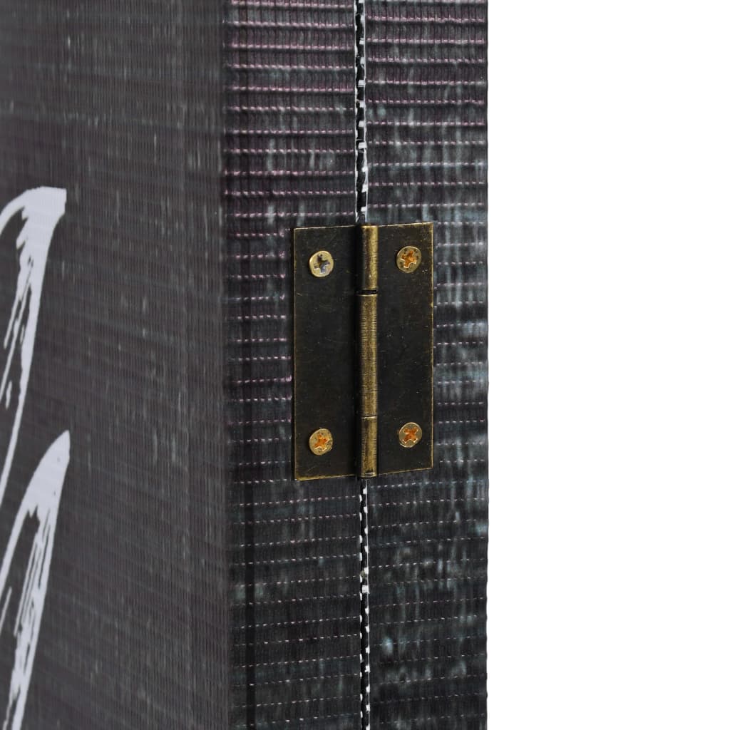 Paravento Pieghevole 160x170 cm Stampa Piume Bianco e Nero - homemem39