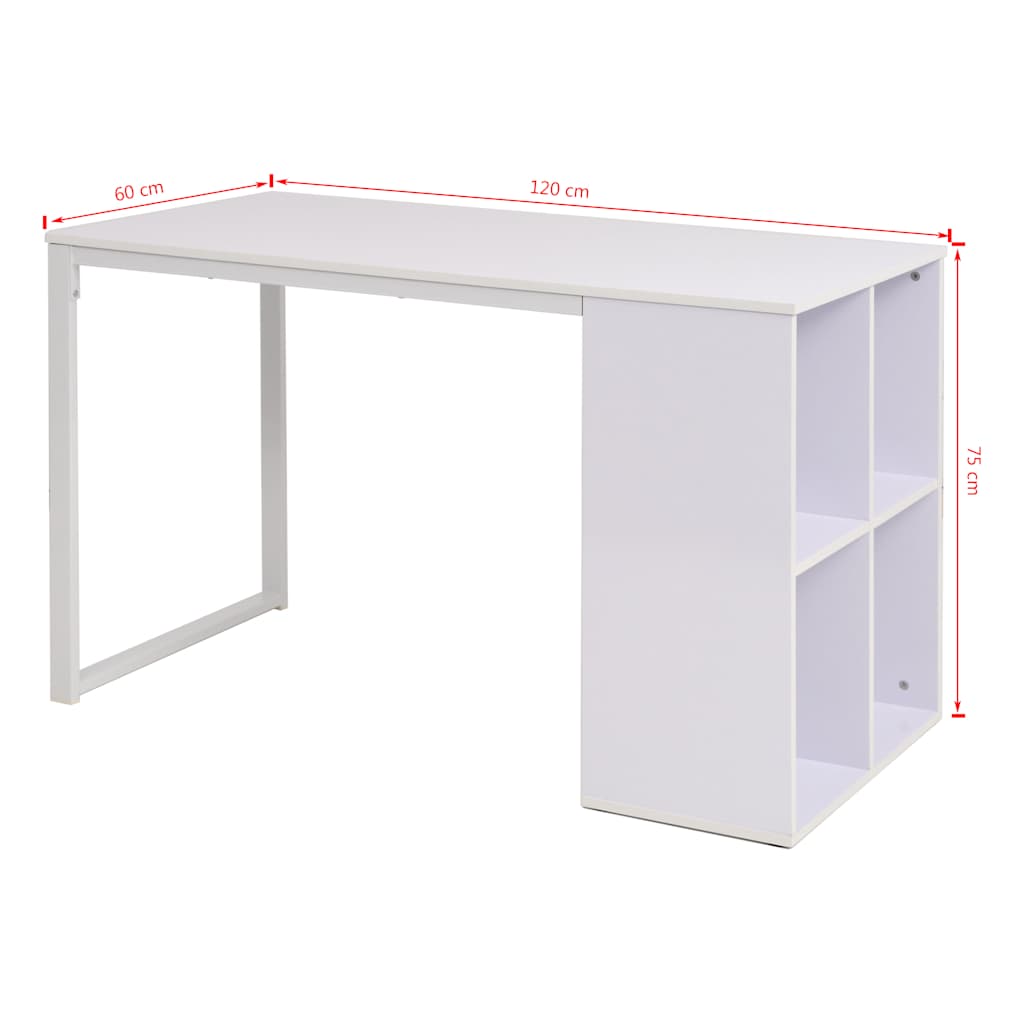 Scrivania 120x60x75 cm Bianca | homemem39