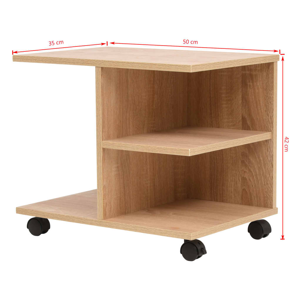 Scaffale con Ruote 50x35x42 cm Rovere | homemem39