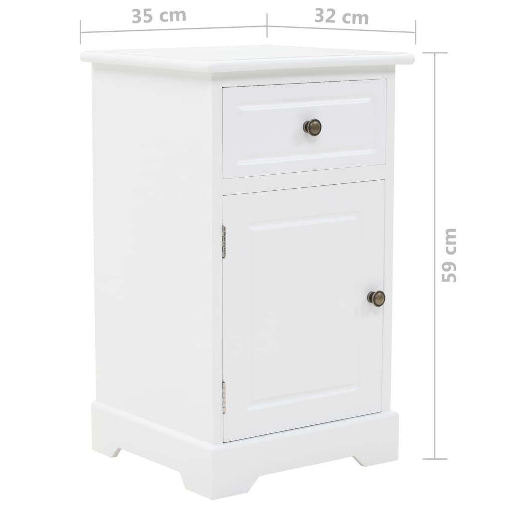 Comodino in MDF e Legno di Pino 35x32x59 cm - homemem39