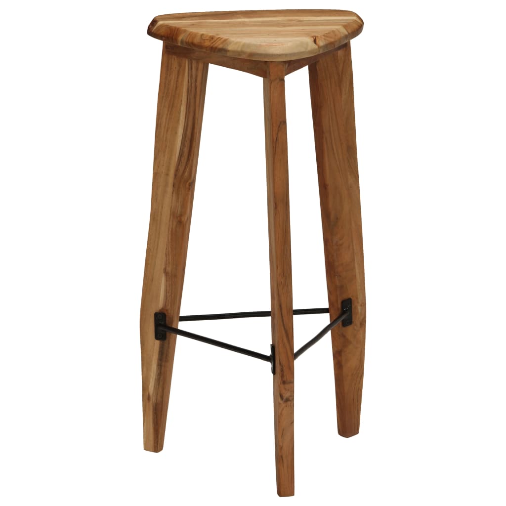 Sgabelli da Bar 2 pz in Legno Massello di Acacia - homemem39