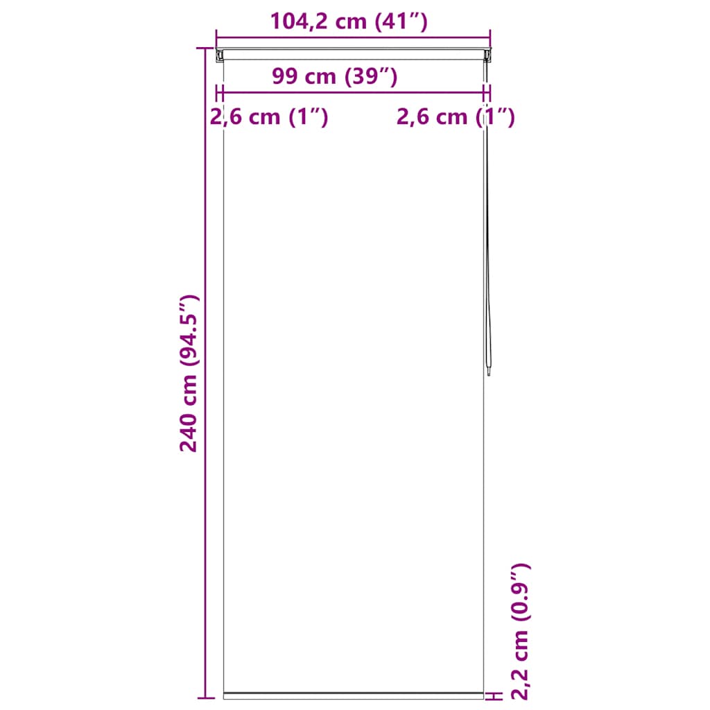 Tenda a Rullo per Doccia 100x240 cm Quadrati - homemem39