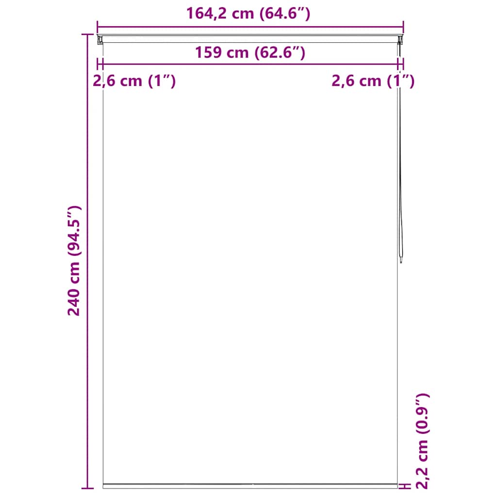 Tenda a Rullo per Doccia 160x240 cm con Motivo a Cerchi - homemem39
