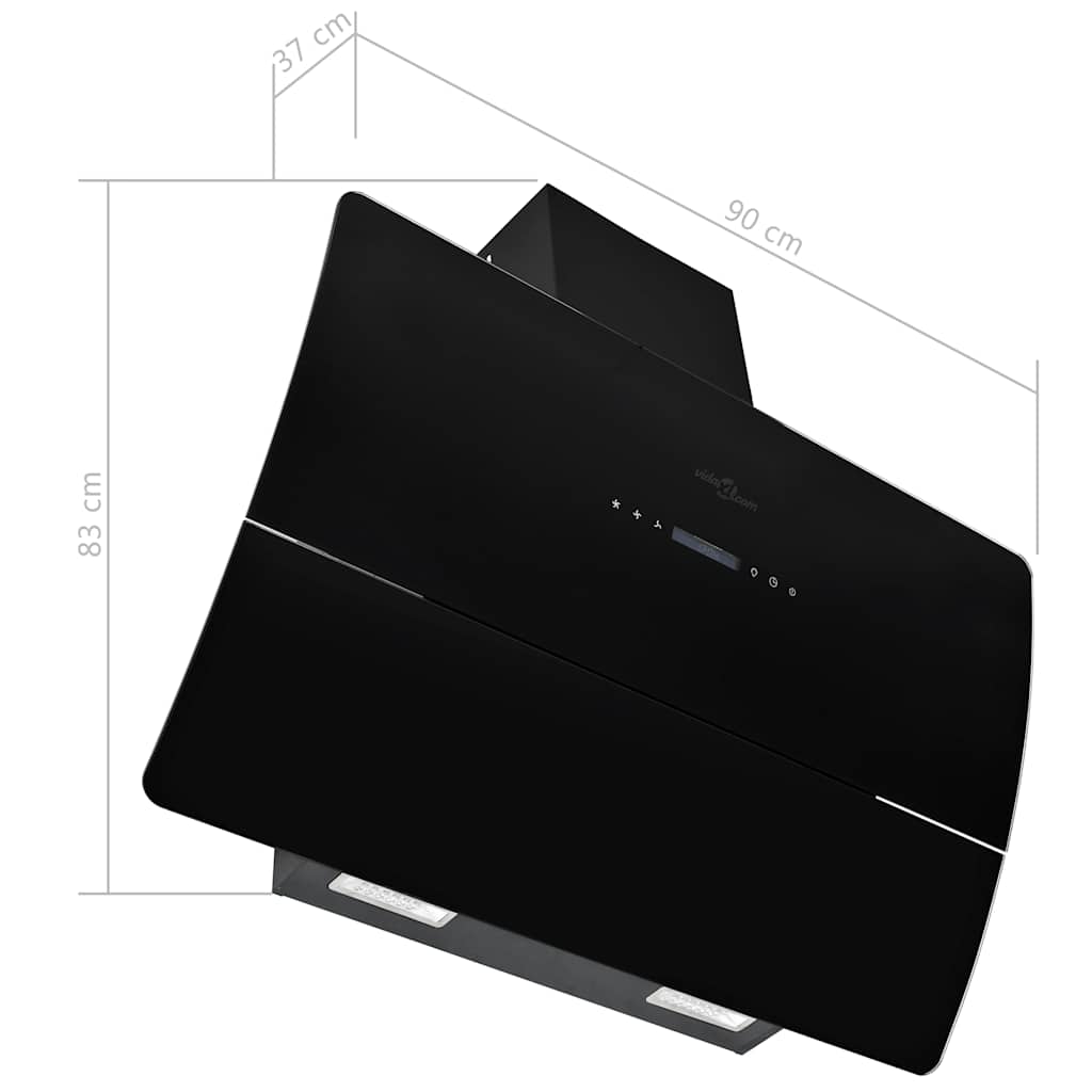 Cappa Aspirante a Muro Acciaio Inox 756 m³/h 90 cm Nera | homemem39
