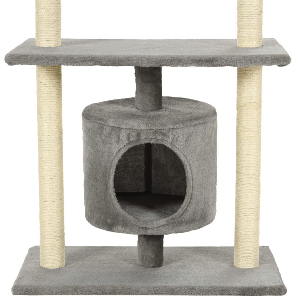Albero per Gatti con Tiragraffi in Sisal 95 cm Grigio | homemem39