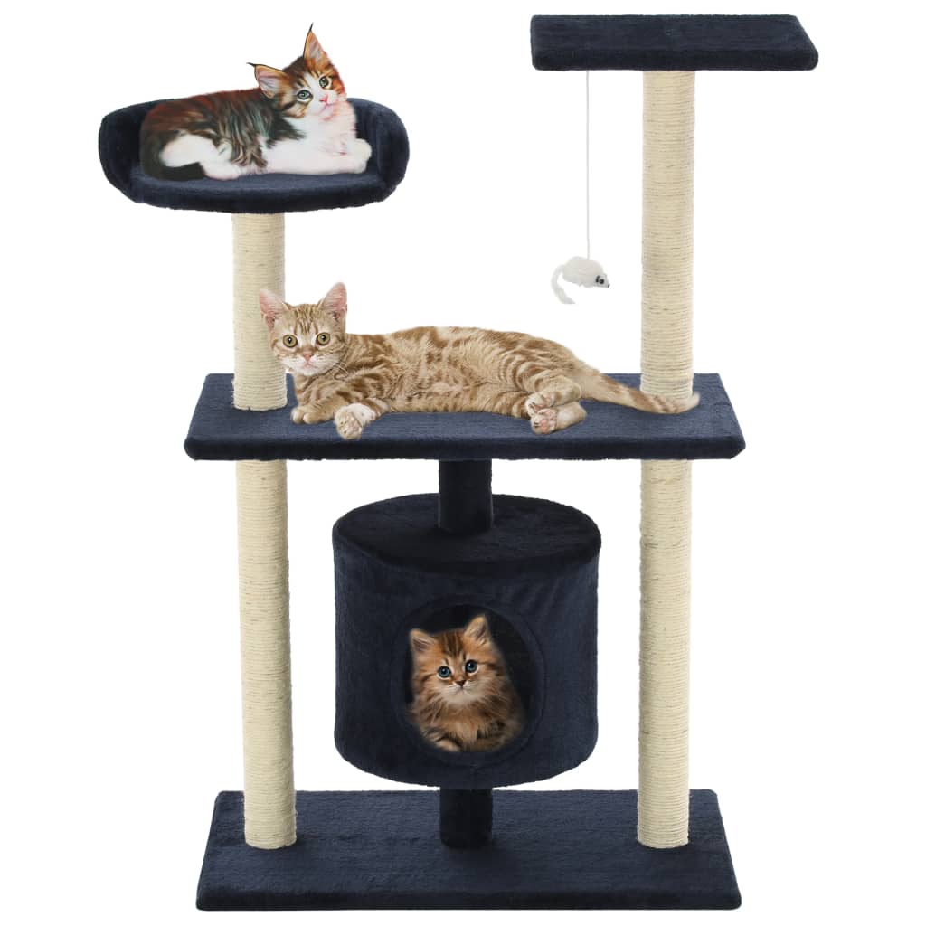 Albero per Gatti con Tiragraffi in Sisal 95 cm Blu Scuro - homemem39