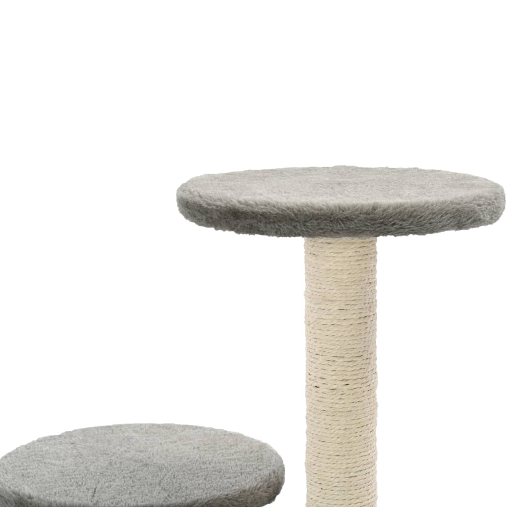 Albero per Gatti con Pali Tiragraffi in Sisal 60 cm Grigio | homemem39