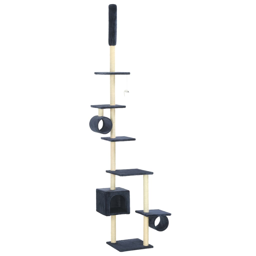 Albero per Gatti con Pali Tiragraffi in Sisal 260 cm Blu Scuro - homemem39