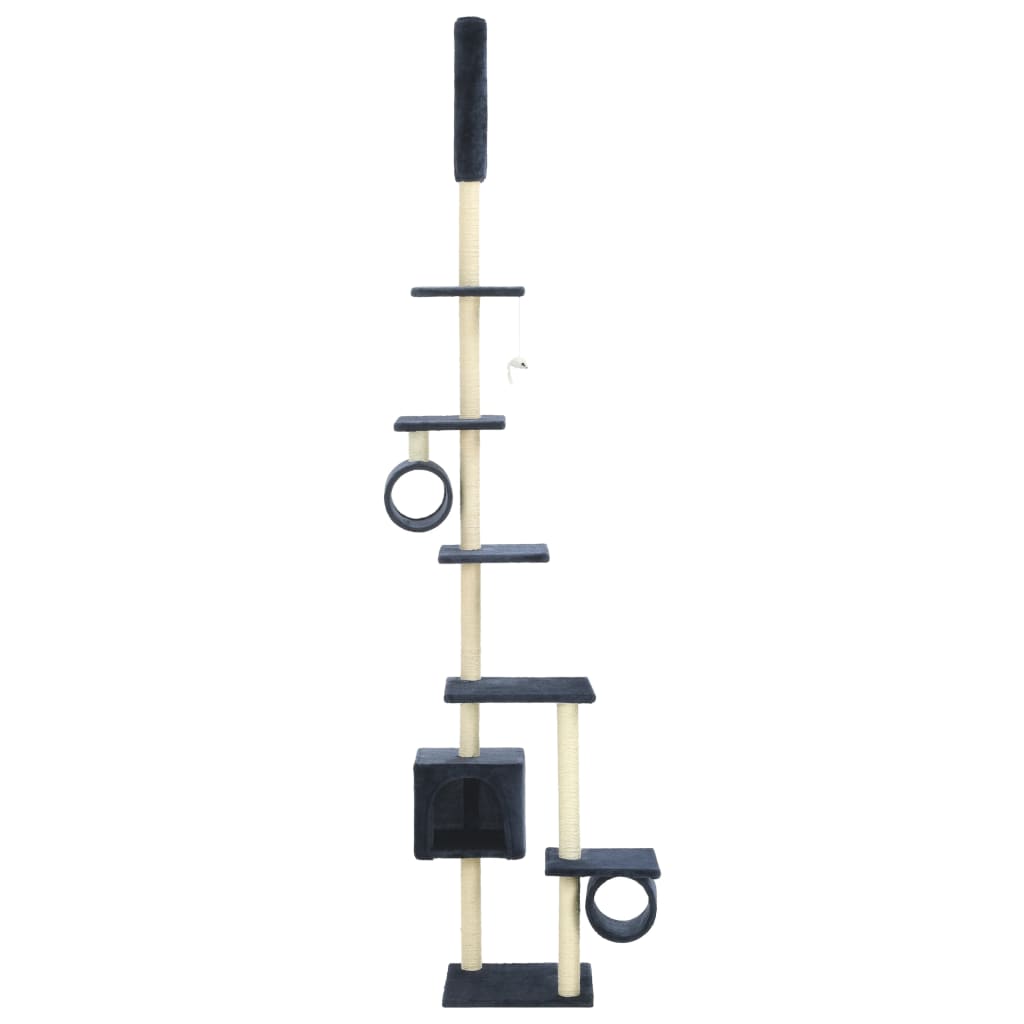 Albero per Gatti con Pali Tiragraffi in Sisal 260 cm Blu Scuro - homemem39