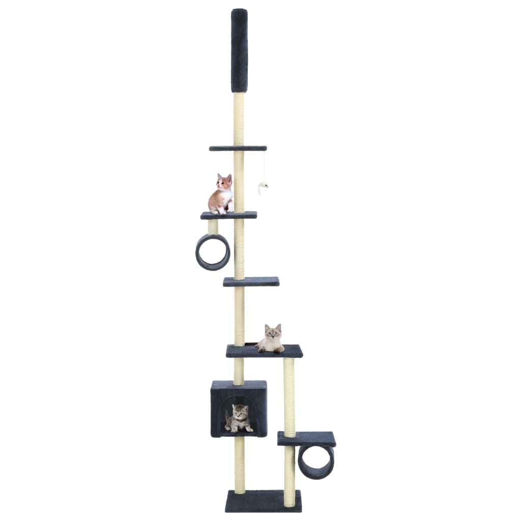 Albero per Gatti con Pali Tiragraffi in Sisal 260 cm Blu Scuro - homemem39