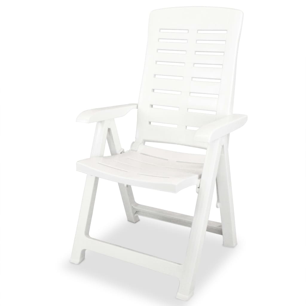 Sedie Reclinabili da Giardino 4 pz in Plastica Bianche - homemem39