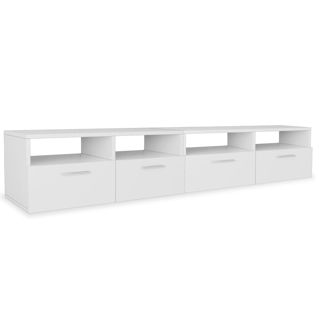 Mobili TV 2 pz in Legno Multistrato 95x35x36 cm Bianchi - homemem39