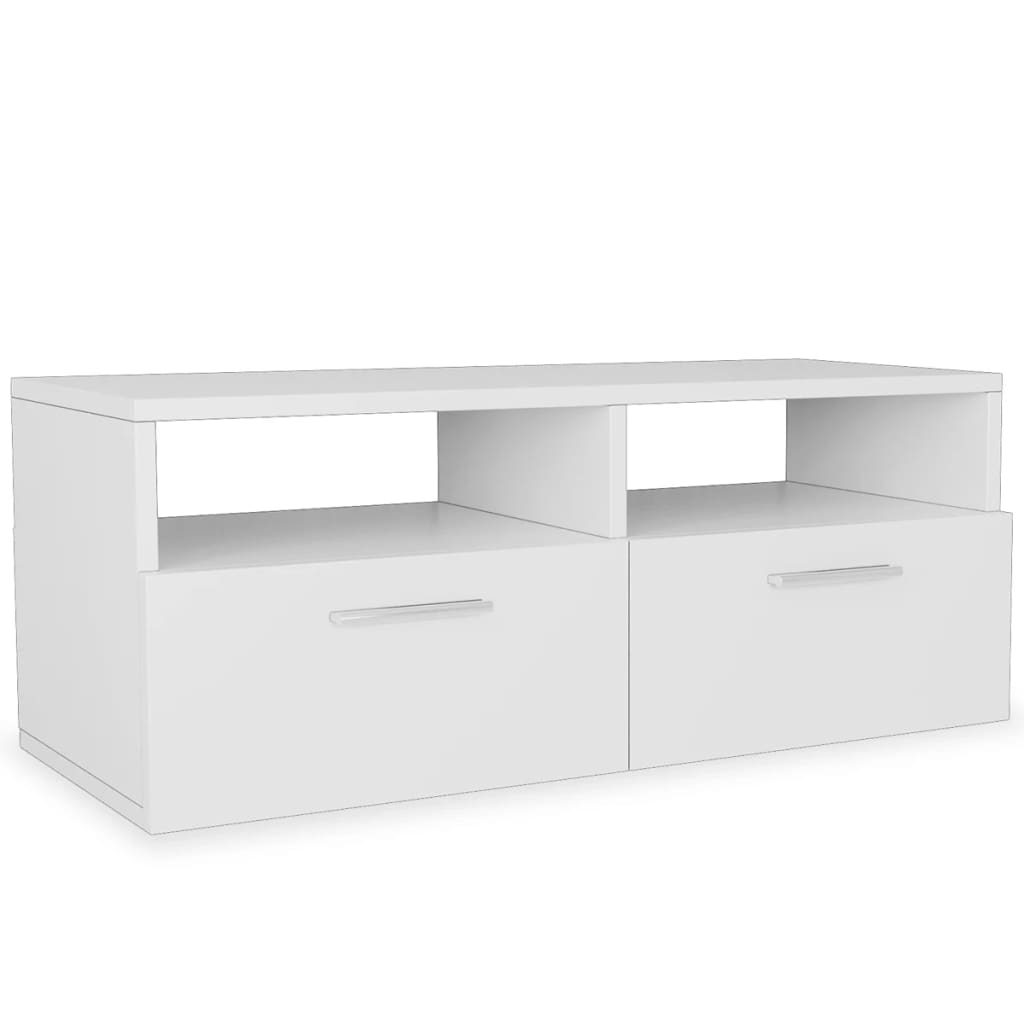 Mobili TV 2 pz in Legno Multistrato 95x35x36 cm Bianchi - homemem39