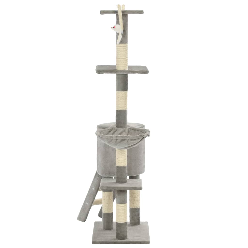 Albero per Gatti con Tiragraffi in Sisal 138 cm Grigio - homemem39