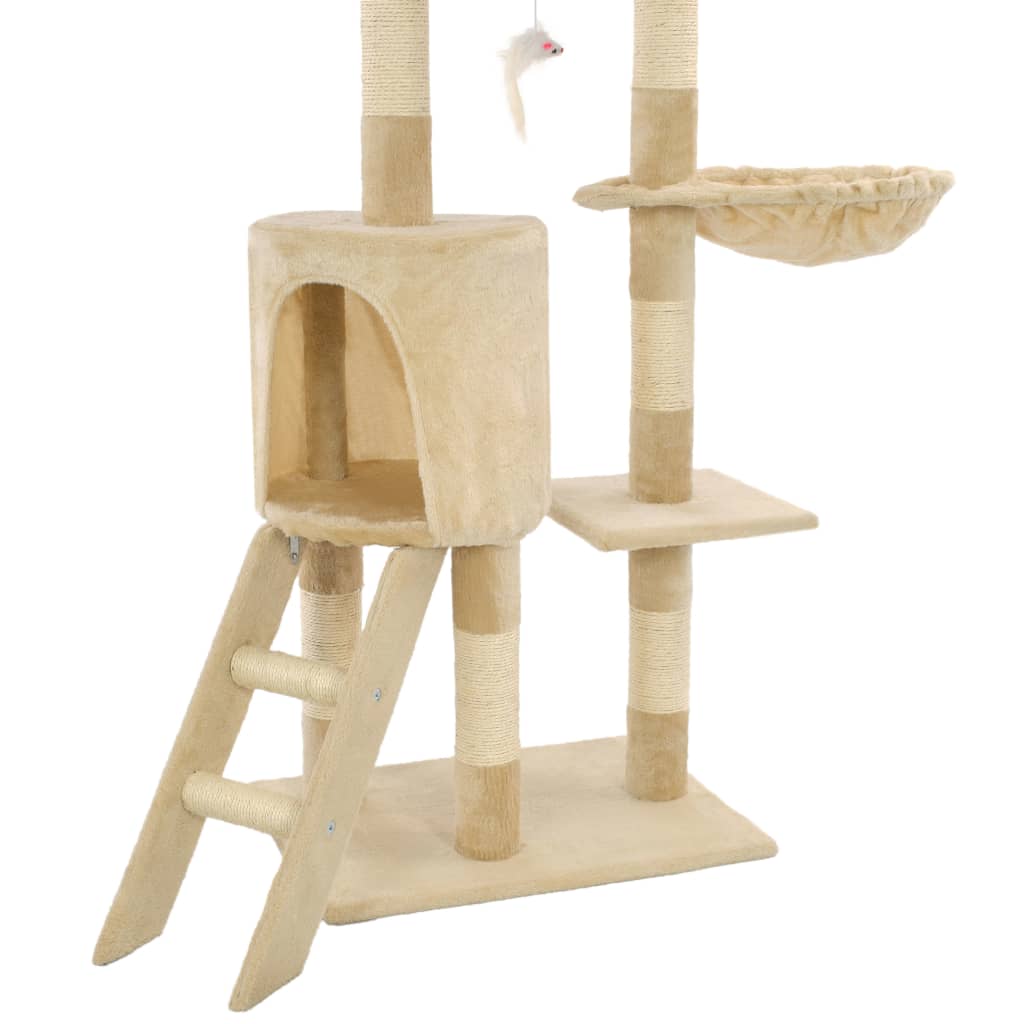 Albero per Gatti con Tiragraffi in Sisal 138 cm Beige | homemem39