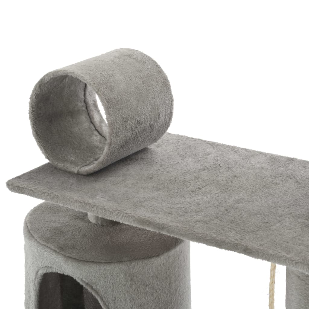 Albero per Gatti con Tiragraffi in Sisal 140 cm Grigio - homemem39