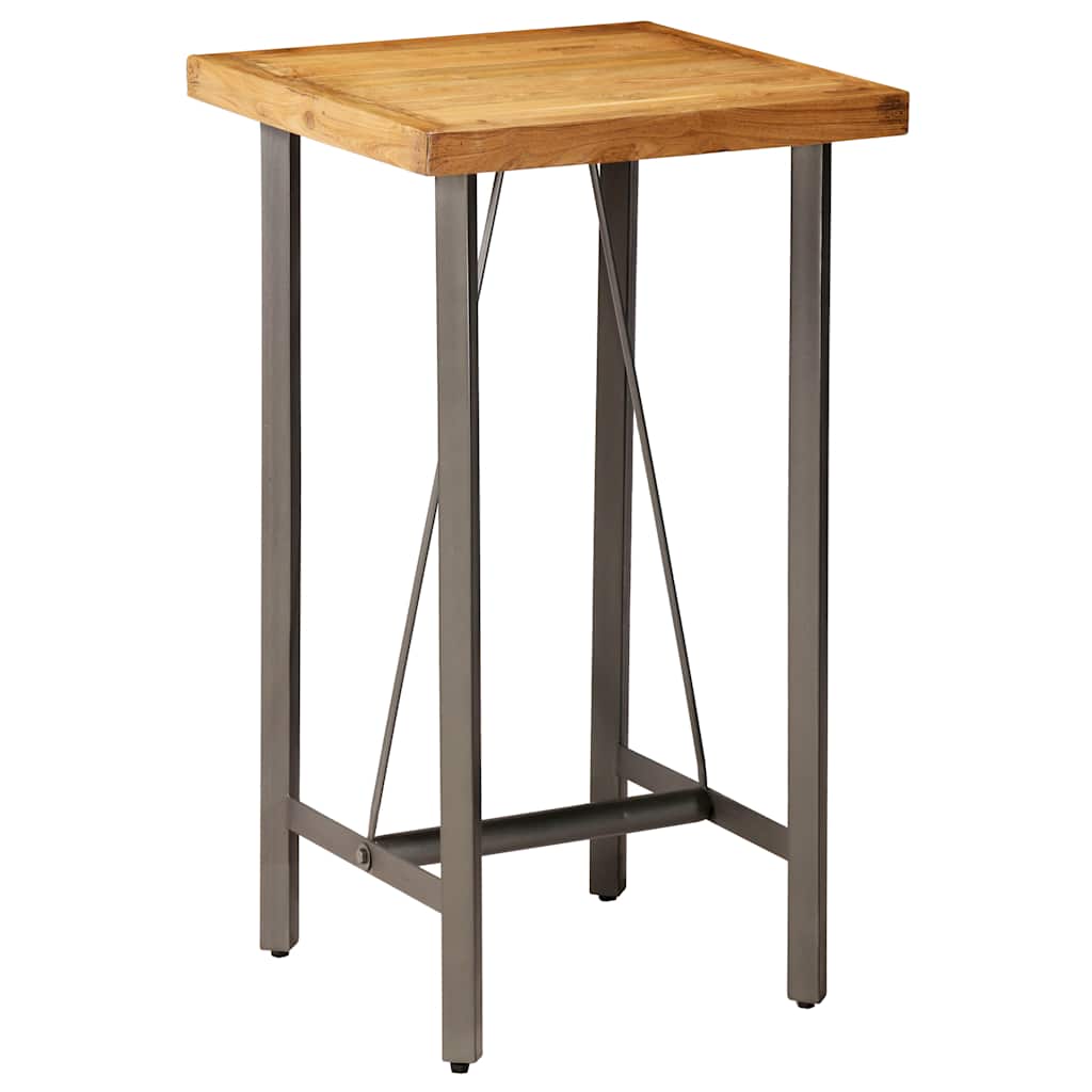 Tavolo da Bar in Teak Massello di Recupero 60x60x107 cm - homemem39