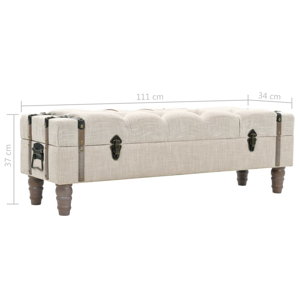 Cassapanca in Legno Massello e Acciaio 111x34x37 cm | homemem39