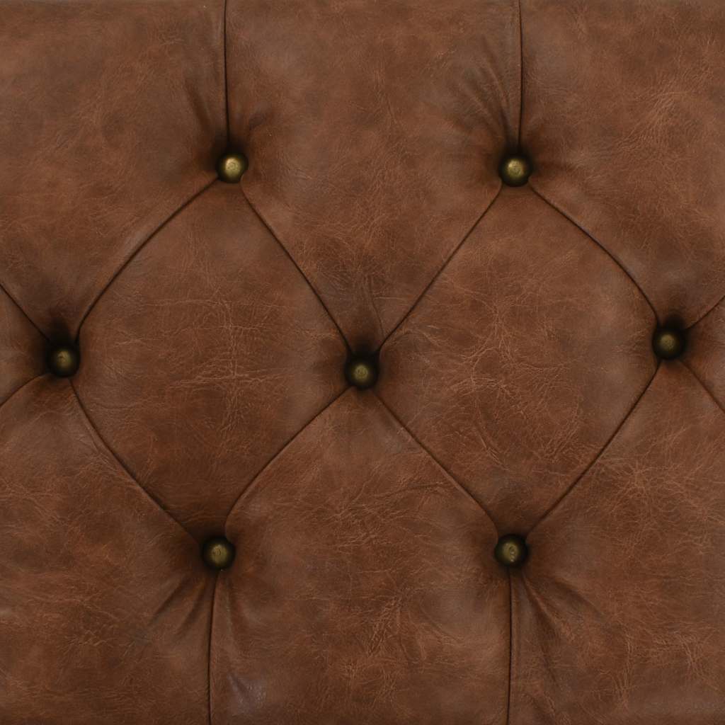 Cassapanca in Legno Massello di Abete e Similpelle 80,5x41x50cm | homemem39