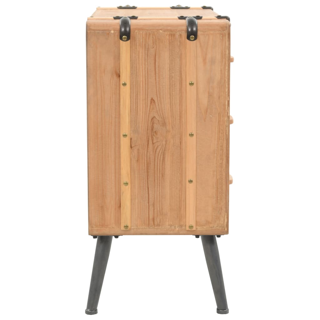 Cassettiera in Legno Massello di Abete 91x35x73 cm - homemem39