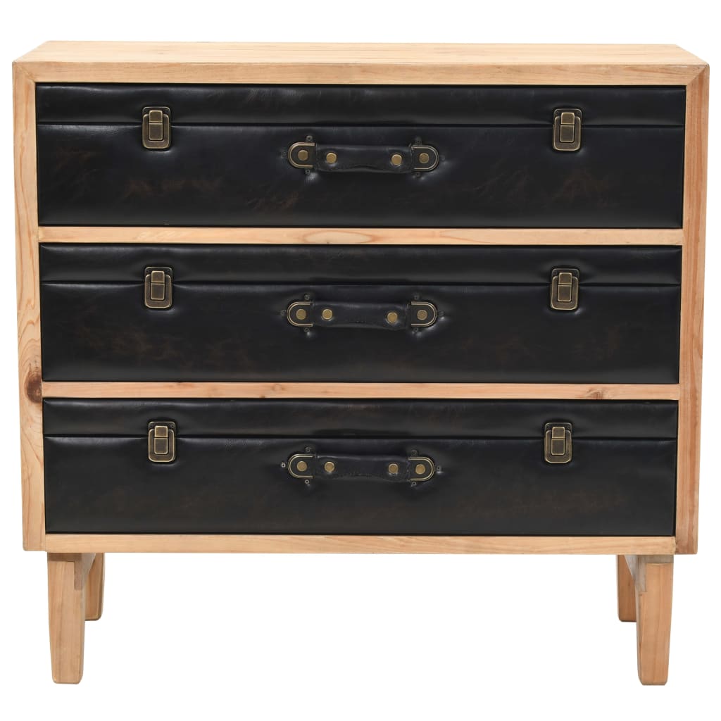 Cassettiera in Legno Massello di Abete 80x36x75 cm - homemem39