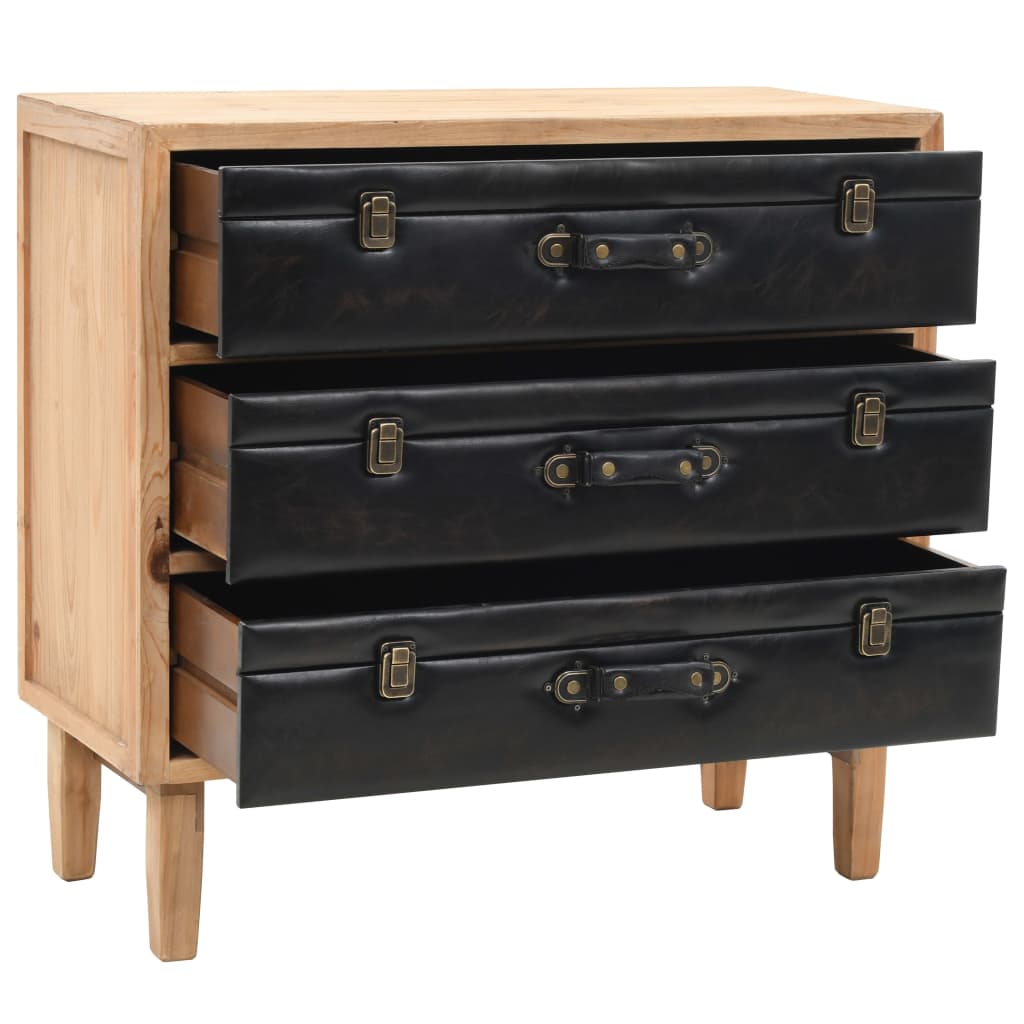 Cassettiera in Legno Massello di Abete 80x36x75 cm - homemem39