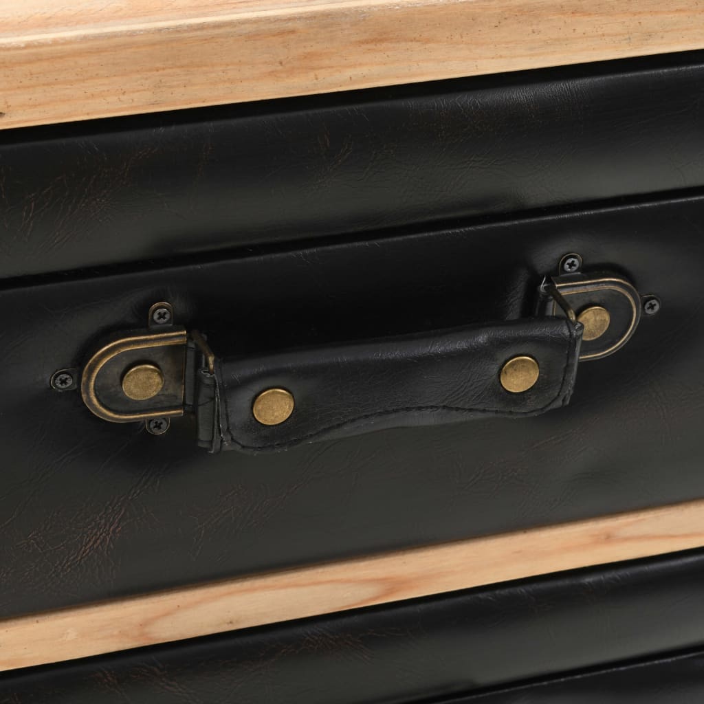 Cassettiera in Legno Massello di Abete 80x36x75 cm - homemem39