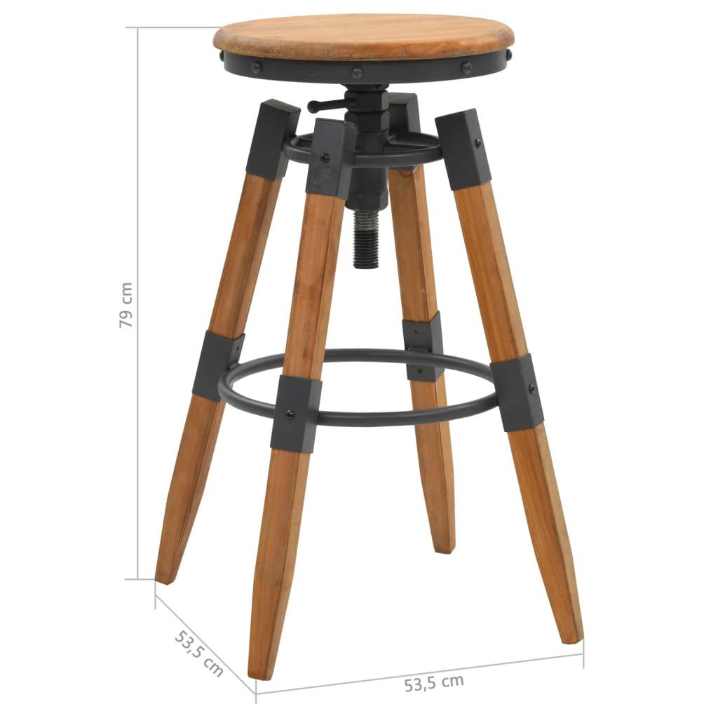 Sgabelli da Bar 2 pz in Legno Massello di Abete | homemem39