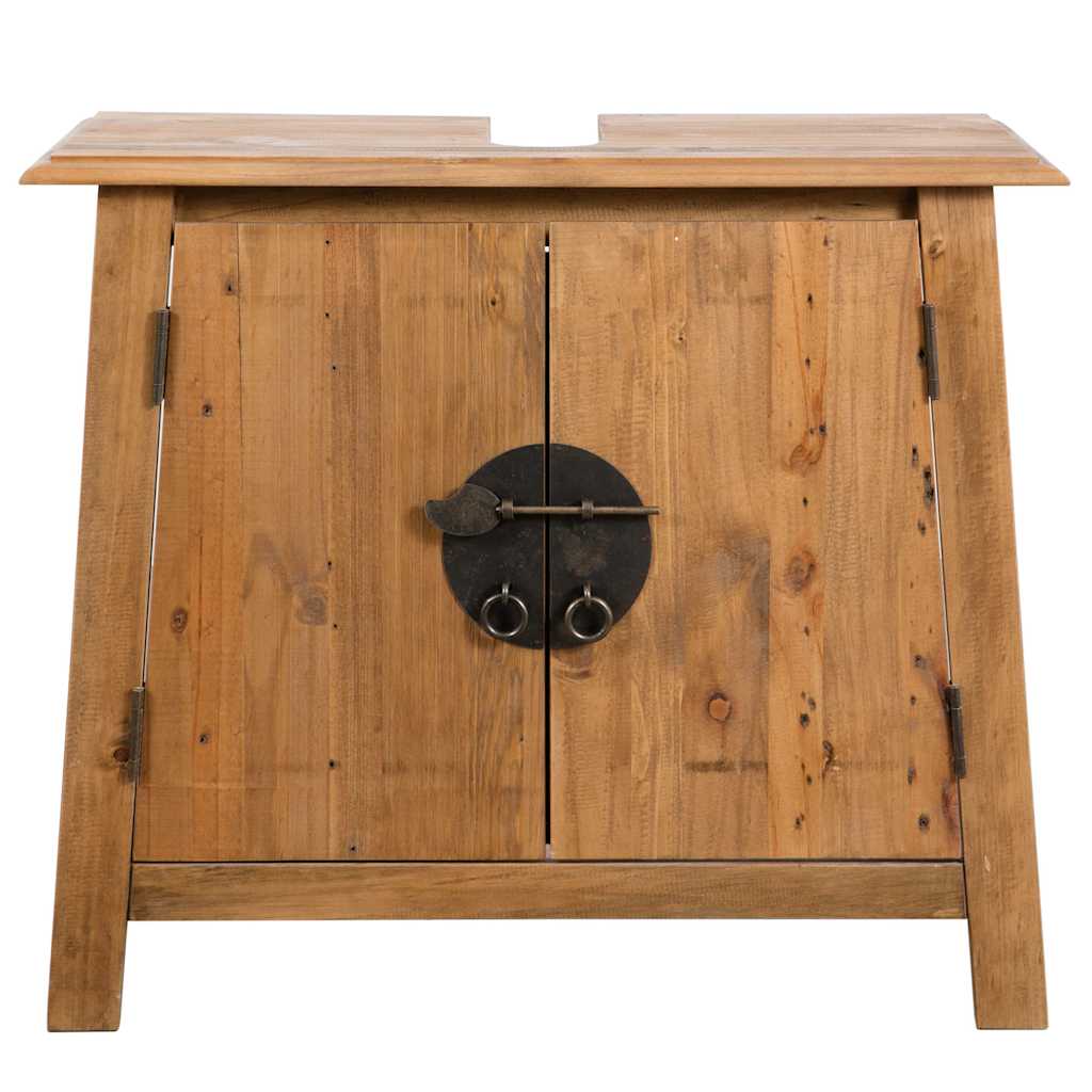Vanità da Bagno in Legno Massello di Pino 70x32x63 cm - homemem39