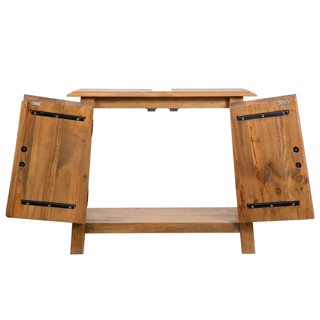 Vanità da Bagno in Legno Massello di Pino 70x32x63 cm - homemem39