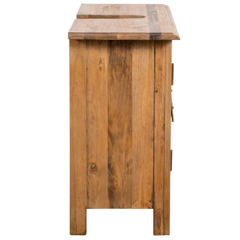 Vanità da Bagno in Legno Massello di Pino 70x32x63 cm - homemem39