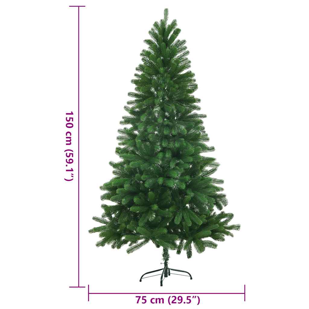Albero di Natale Artificiale Realistico con Punte 150 cm Verde
