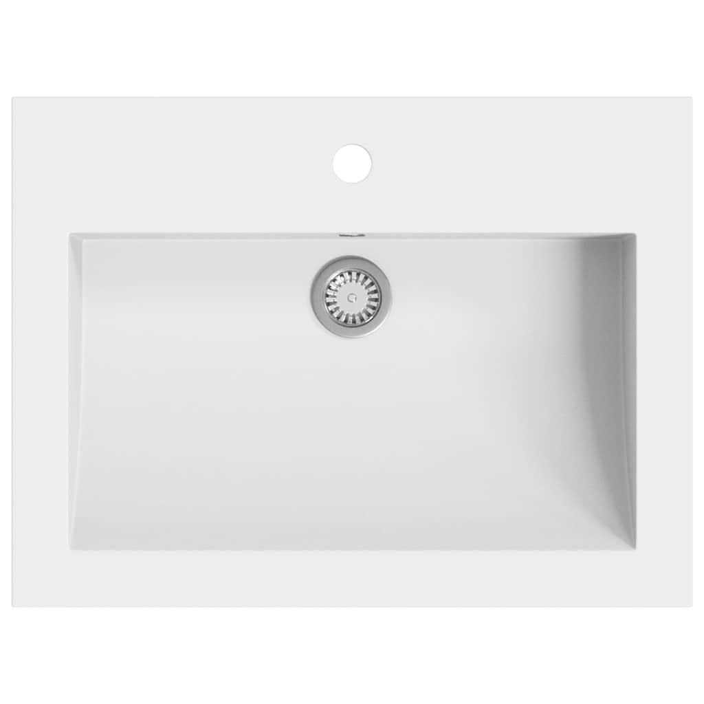 Lavandino in Granito 600x450x120 mm Bianco - homemem39